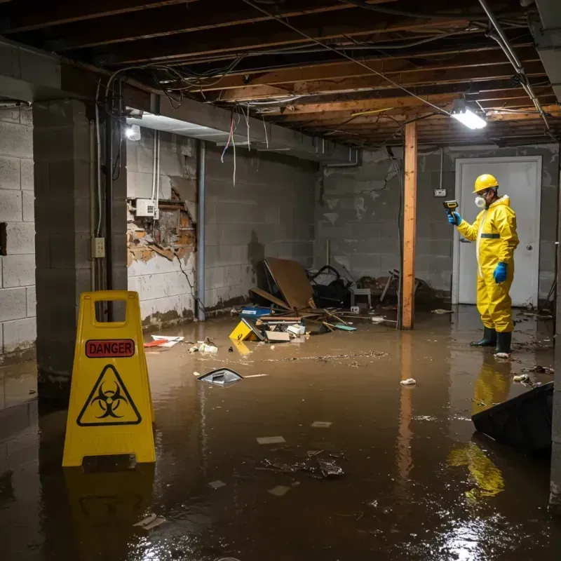 Flooded Basement Electrical Hazard in Clinton, WI Property